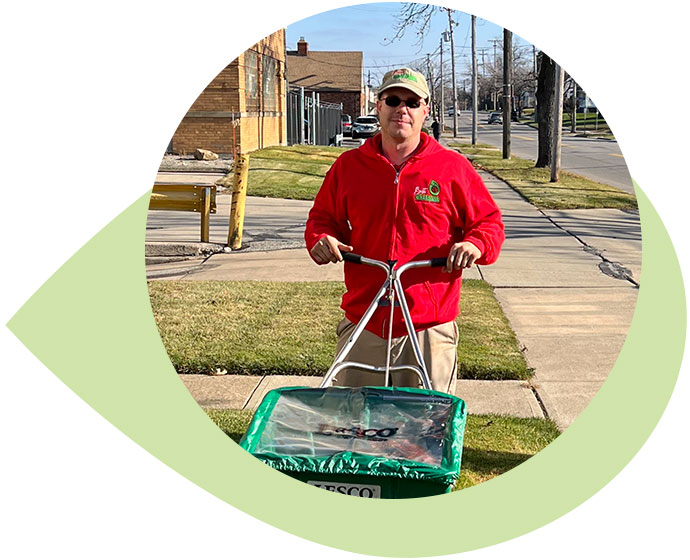 A lawn care technician